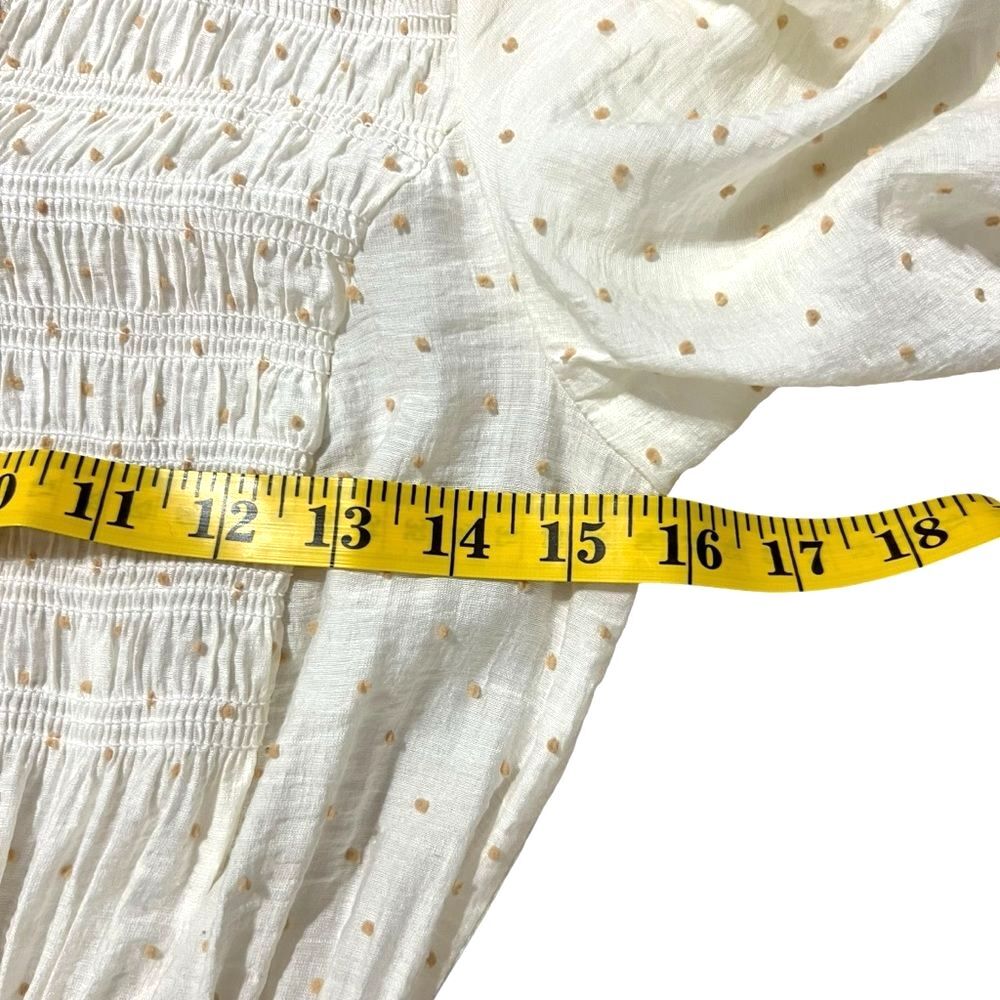 Moon River Smocked Milkmaid Maxi Dress Sz S Cottage Peasant Boho Puff Sleeve - Picture 7 of 13
